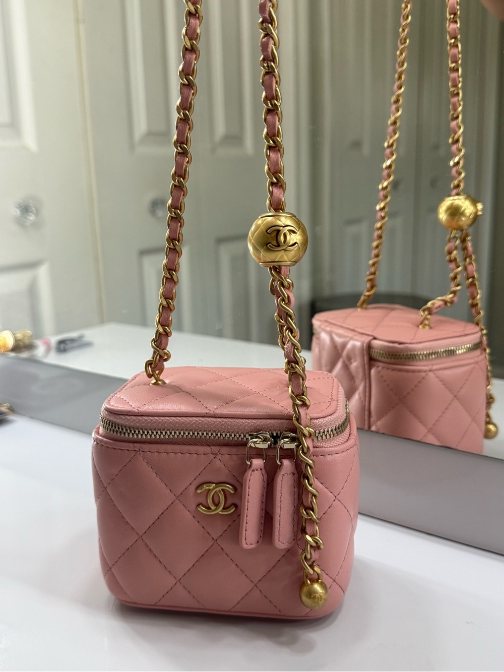 Authentic Chanel Pink Mini Vanity Bag SEE PHOTOS